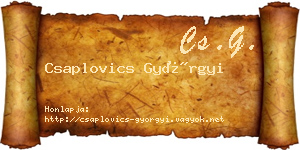 Csaplovics Györgyi névjegykártya
