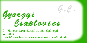 gyorgyi csaplovics business card