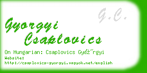 gyorgyi csaplovics business card